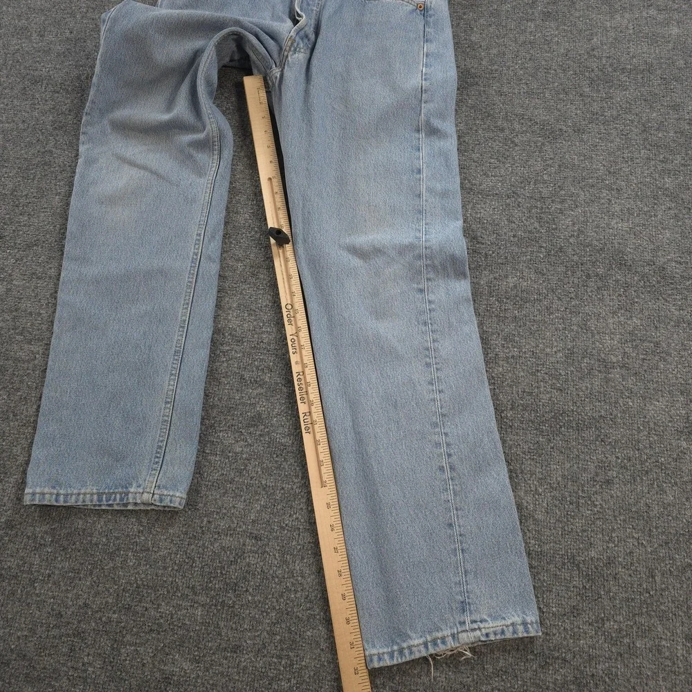Vintage Levis Jeans Mens 32x32 Light Blue Denim 501 Button Fly Made USA 90s